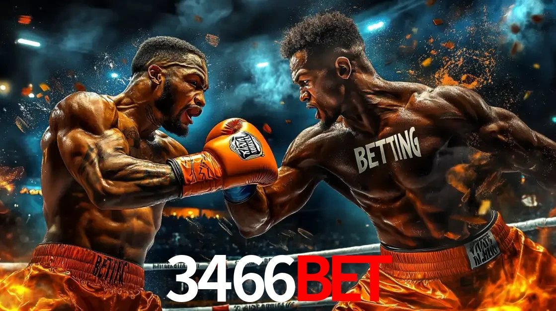Dois boxeadores em uma luta intensa e explosiva, representando a adrenalina e as oportunidades de apostas em esportes de combate disponíveis na plataforma 3466BET.